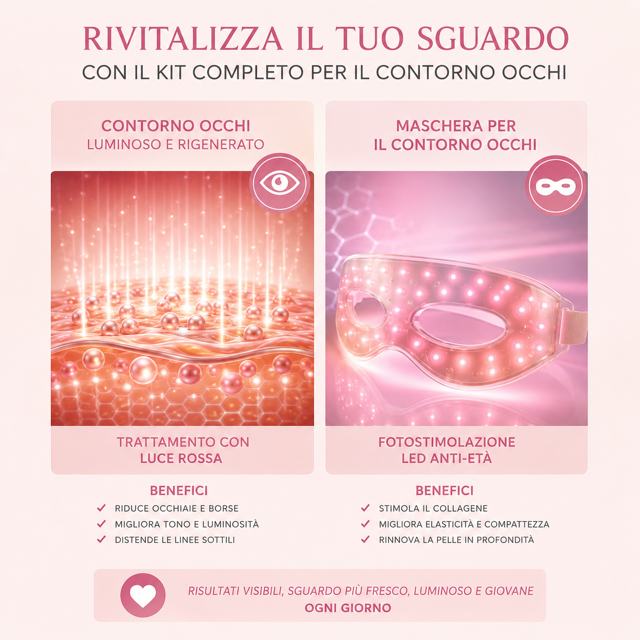 Kit Contorno Occhi LED Rosso + Siero Lift Effect Anti Age