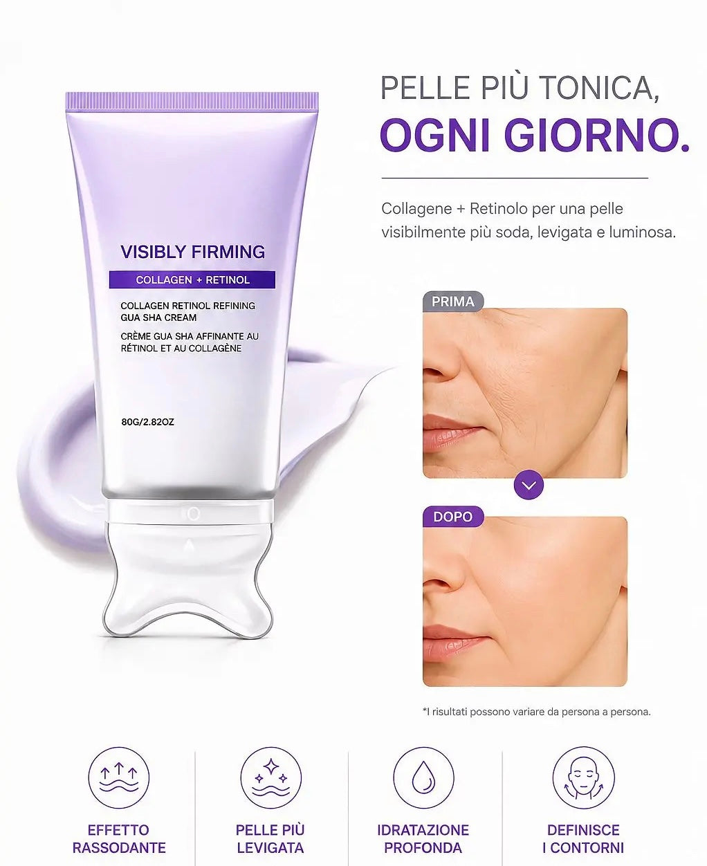 Crema Viso al Retinolo e Collagene con Massaggiatore 2 in 1
